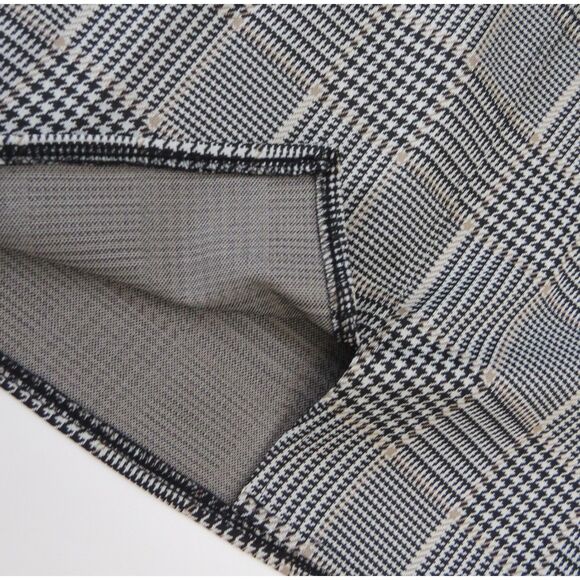 H&M Ladies Houndstooth Formal Above the Knee Skirt Black/gray L (read) EUC - Picture 4 of 6